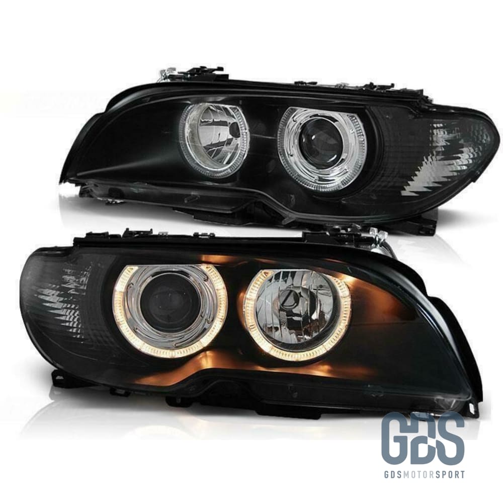 Phares avant Angel Eyes pour BMW Série 3 E46 Coupé / Cabriolet Ph2 H7/H7 - Éclairage de véhicule - GDS Motorsport