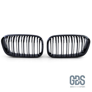 2 Grilles de calandre Noir Brillant double lame BMW série 1 F20 F21 phase - Calandres - GDS Motorsport