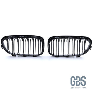 2 Grilles calandre double lame Noir Brillant Slim Design BMW série 1 F20 F21 phase - Calandres - GDS Motorsport