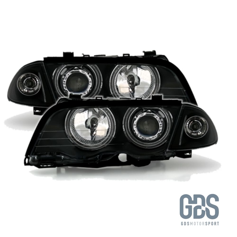 Phares Angel Eyes CCFL Blanc BMW E46 Phase 1 Berline / Touring Halogène H7/ H7 - PHARES FEUX - GDS Motorsport