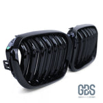 2 Grilles de calandre Noir Brillant double lame BMW série 1 F20 F21 phase - Calandres - GDS Motorsport