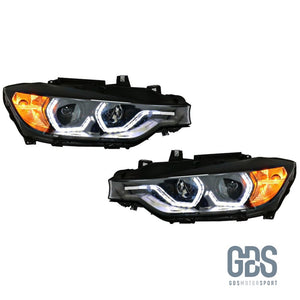 Phares avant Xenon pour BMW Série 3 F30 / F31 Angel eyes 3D LED - Sans AFS (Feux directionnelles) - Éclairage de véhicule - GDS Motorsport