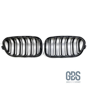 2 Grilles calandre double lame Noir Brillant Slim Design BMW série 1 F20 F21 phase - Calandres - GDS Motorsport