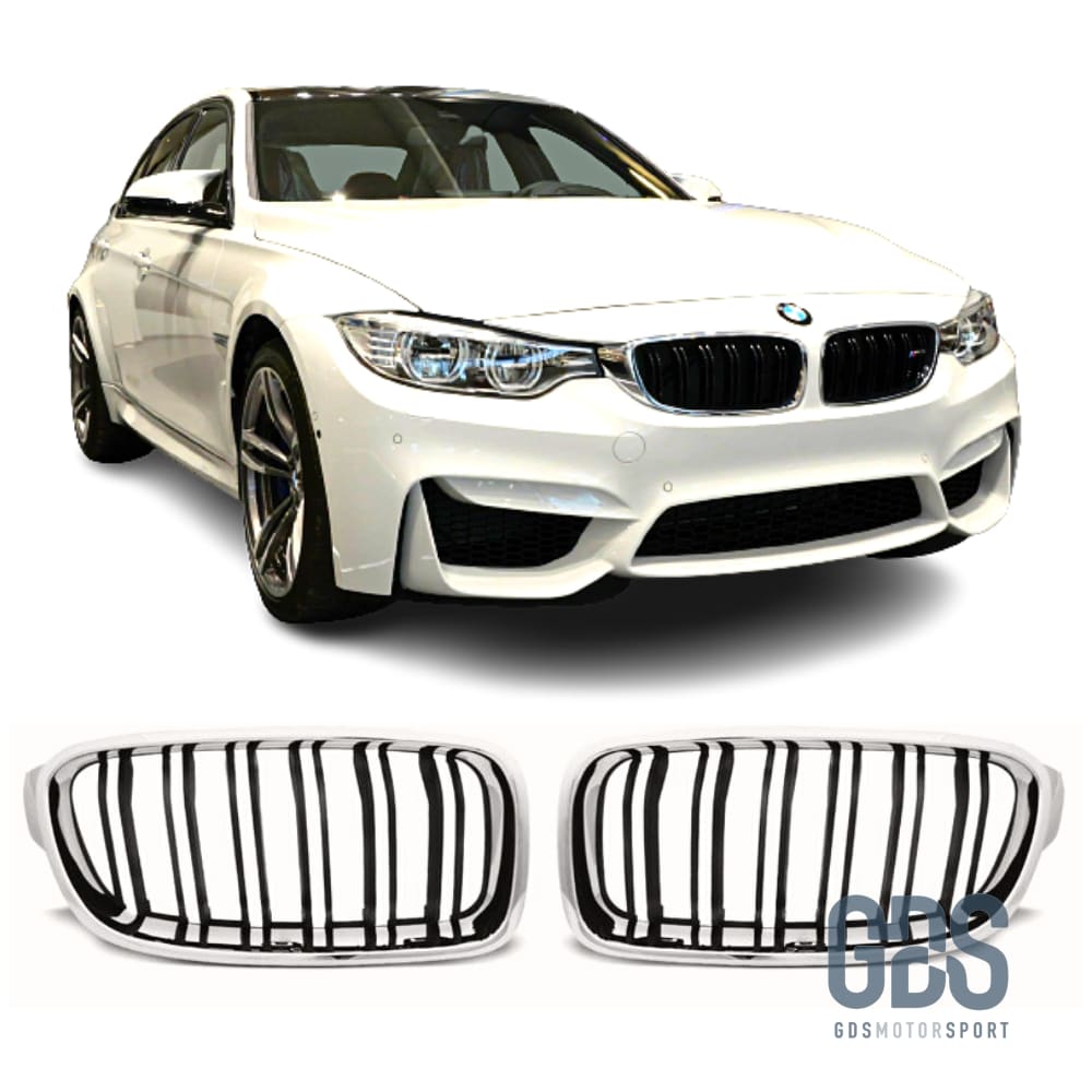 Grilles de calandre Type vrai M3 F80 BMW F30 / F31 Noir Chrome - calandres - GDS Motorsport