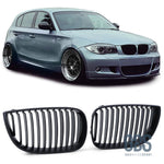 Grilles de calandre NOIR Mate SLIM BMW serie 1 PHASE 2004 a 2007 - Calandres - GDS Motorsport